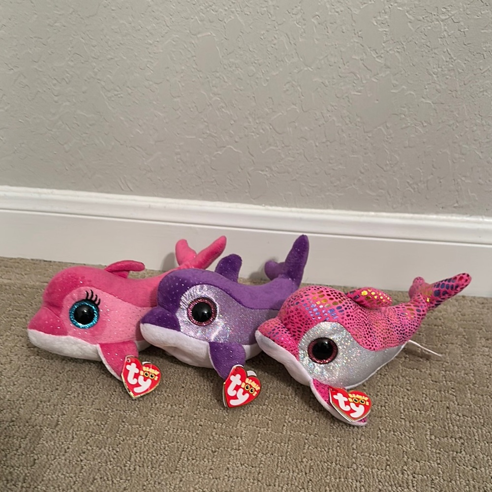 Ty Pink and Purple Stuffed Animals Collection